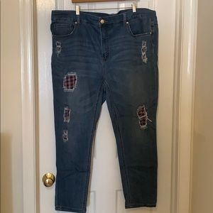 Melissa McCarthy Jeans w/Plaid Details Sz. 24